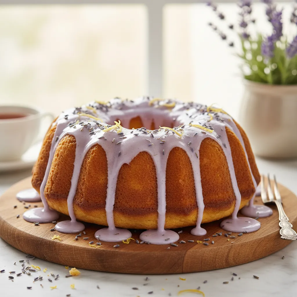 Fluffy Lemon Cake with Lavender Icing - photo 1
