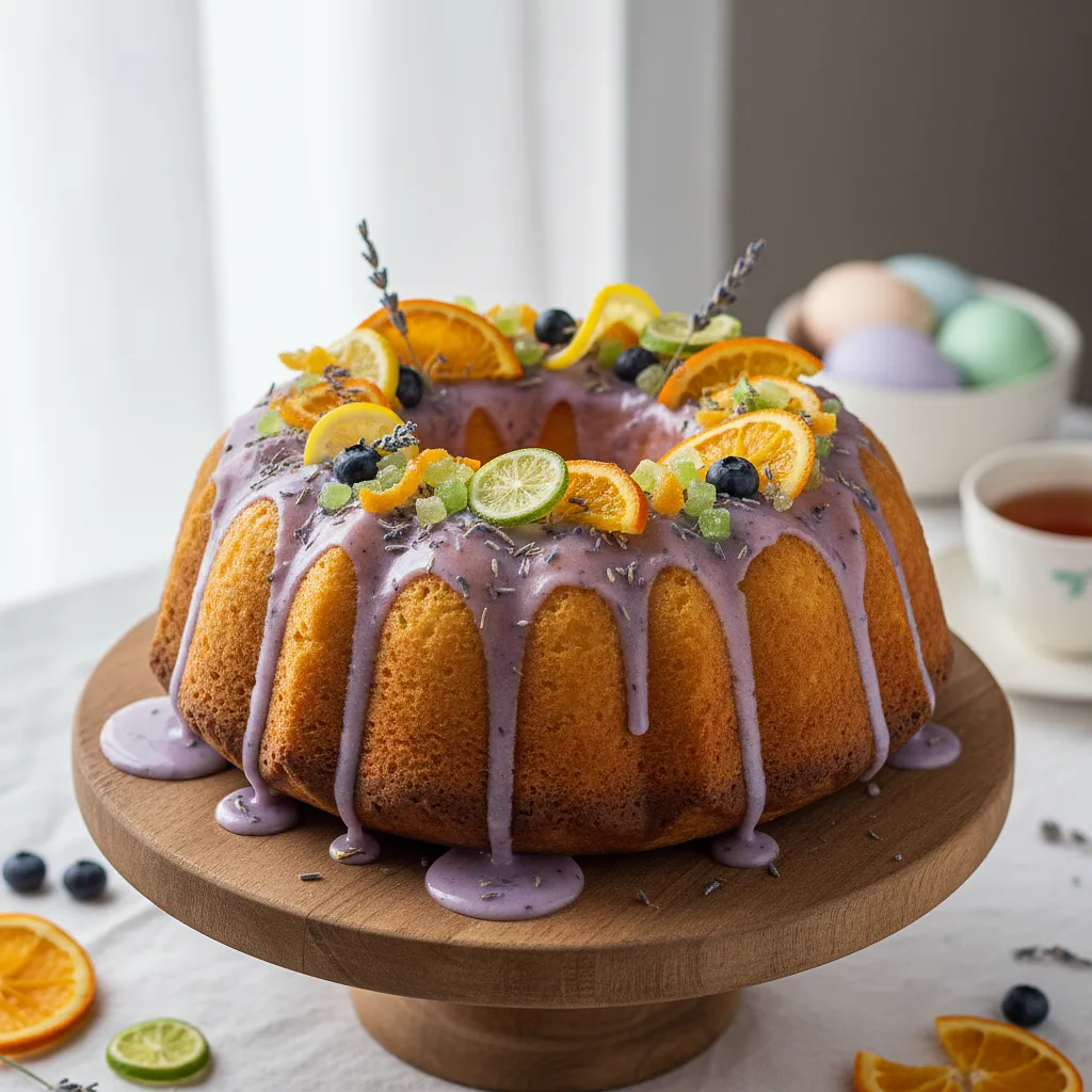 Lemon Easter Cake with Lavender Icing and Candied Peel - photo 1