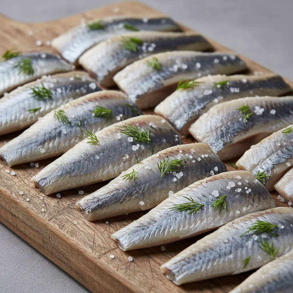 Salted herring fillets (matjas)