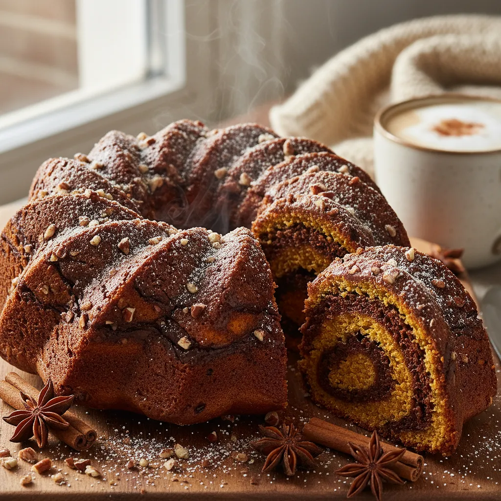 Autumn Whirl: Moist Chocolate-Pumpkin Cake with a Hint of Spice - photo 1