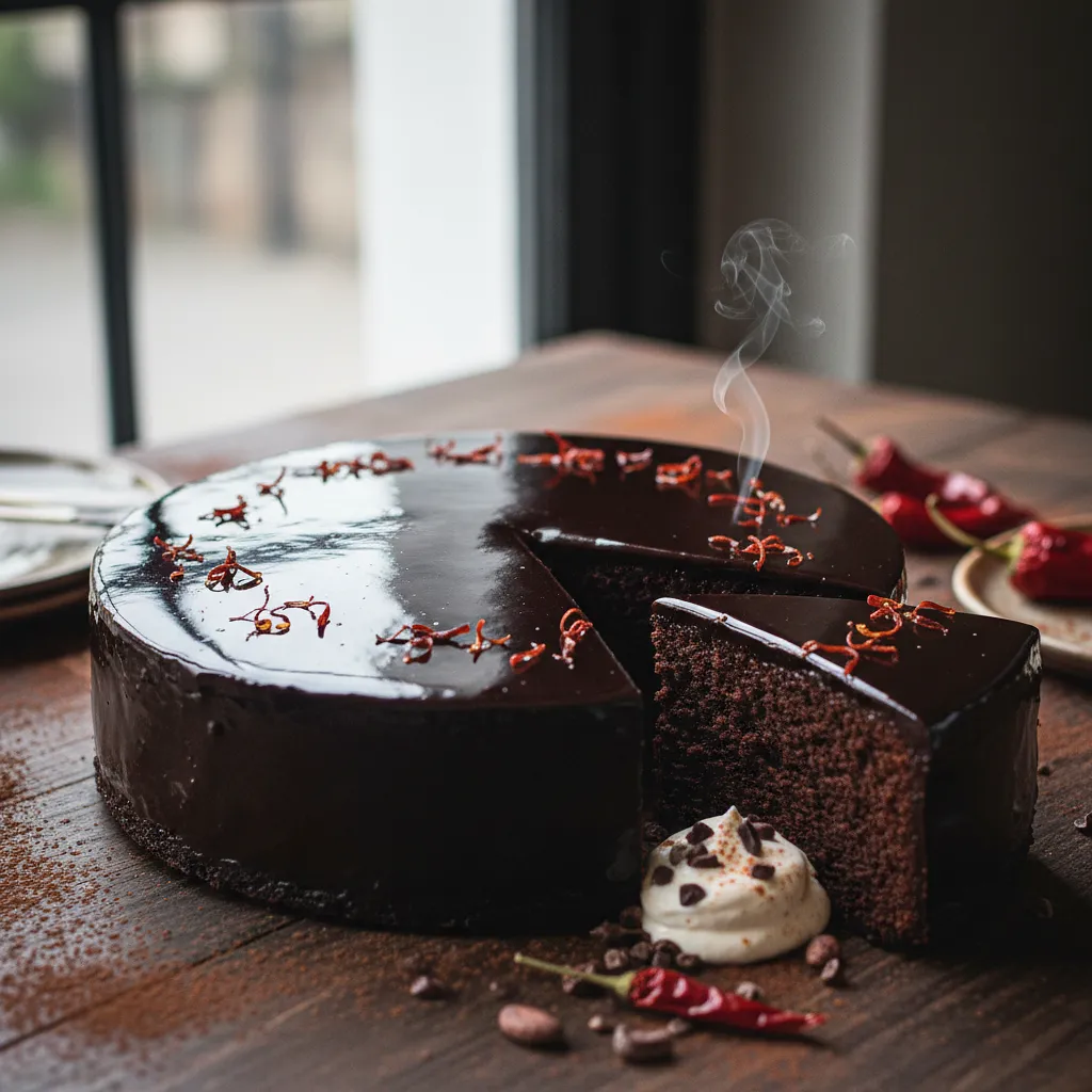 Velvety Chocolate Cake 'Black Pearl' with Mirror Glaze and a Hint of Chili - photo 1