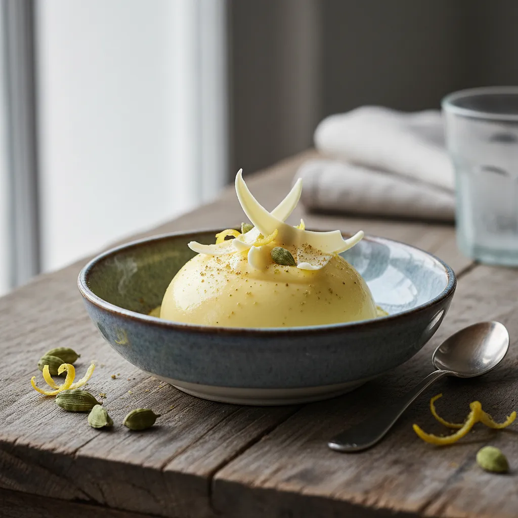 Aksamitny Curd Cytrynowy z Białą Czekoladą i Kardamonem - zdjęcie 1