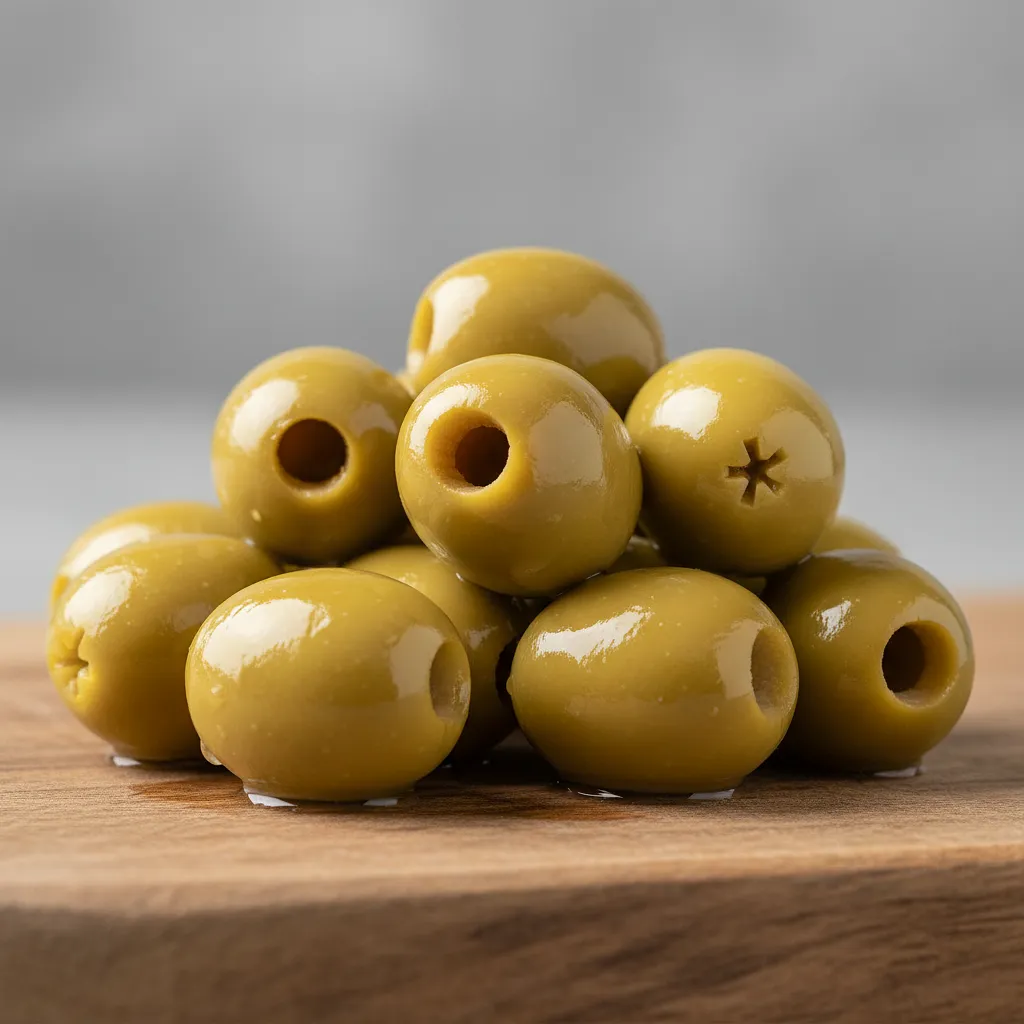 Green pitted olives