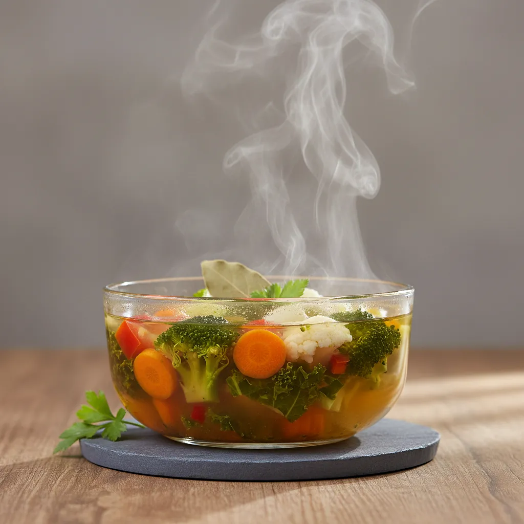 Hot vegetable broth
