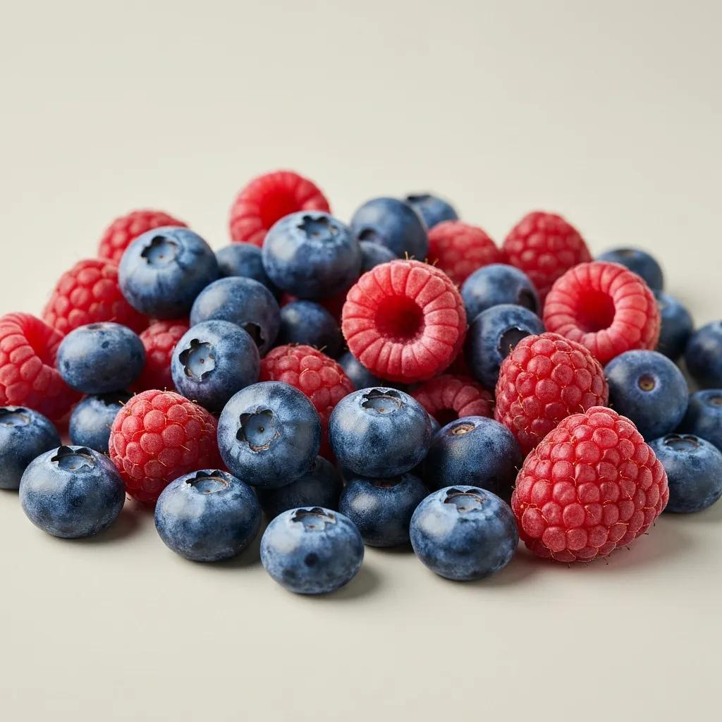 Mixed fruits (e.g. blueberries and raspberries)