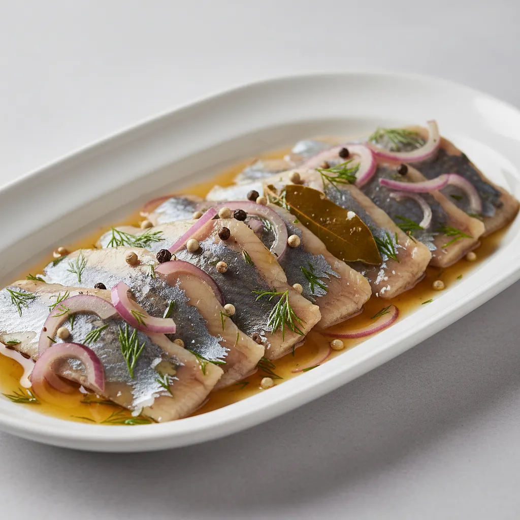 Marinated herring fillets