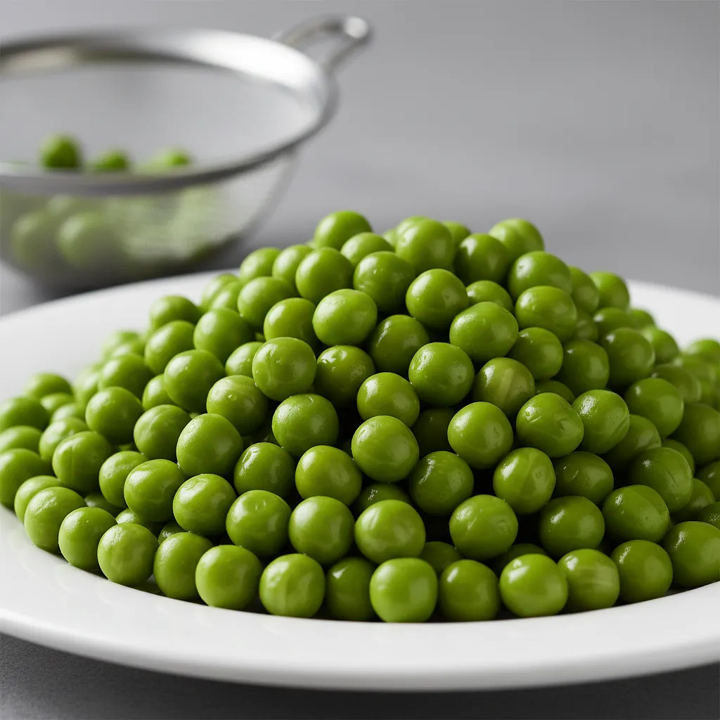 Drained canned peas