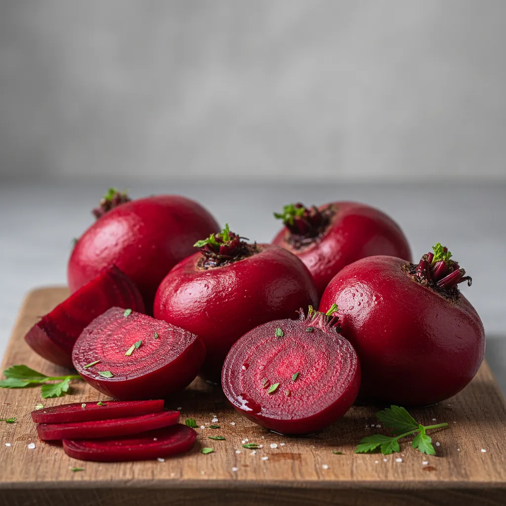 Cooked, peeled red beets