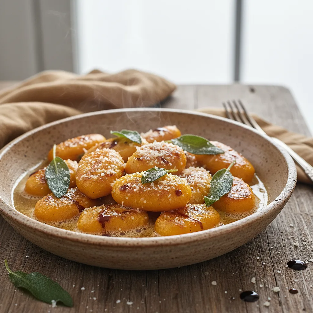 Velvety Pumpkin Gnocchi in Brown Butter and Sage Sauce - photo 1