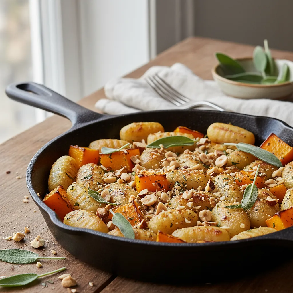 Pieczone Gnocchi z Dynią Piżmową, Szałwią i Chrupiącymi Orzechami Laskowymi - zdjęcie 1