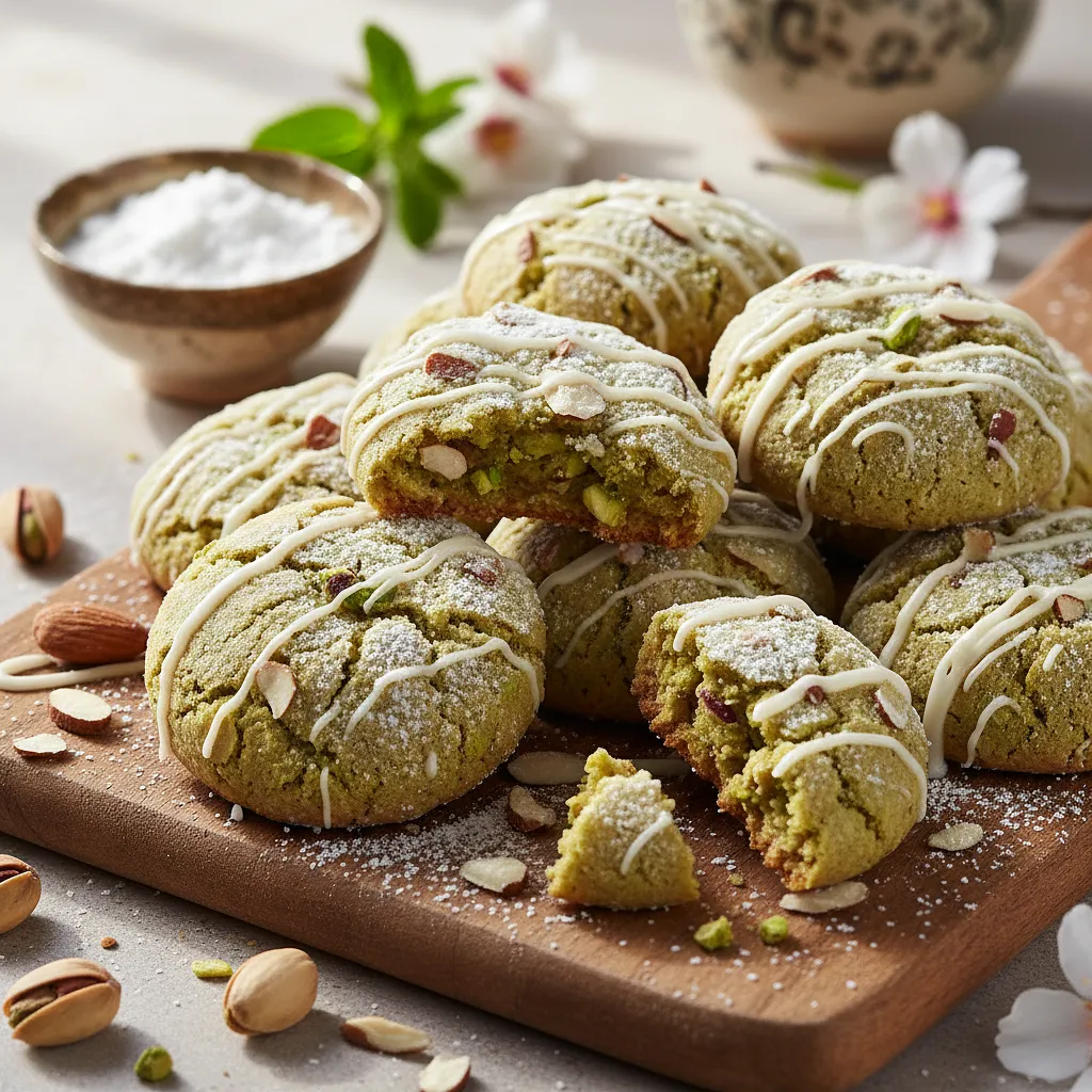 Pistachio Crinkle Cookies with a Hint of Almond - photo 1
