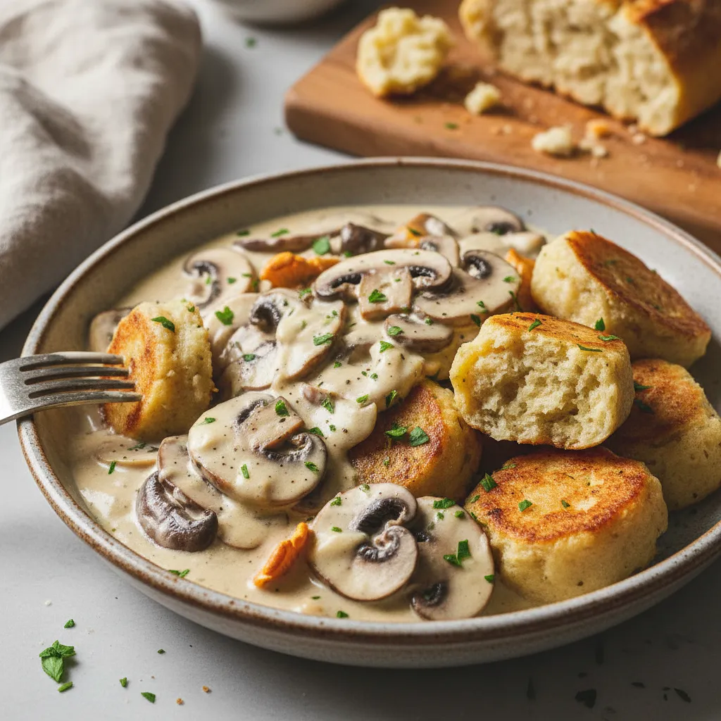 Creamy Mushroom Sauce with Homemade Bread Dumplings - photo 1