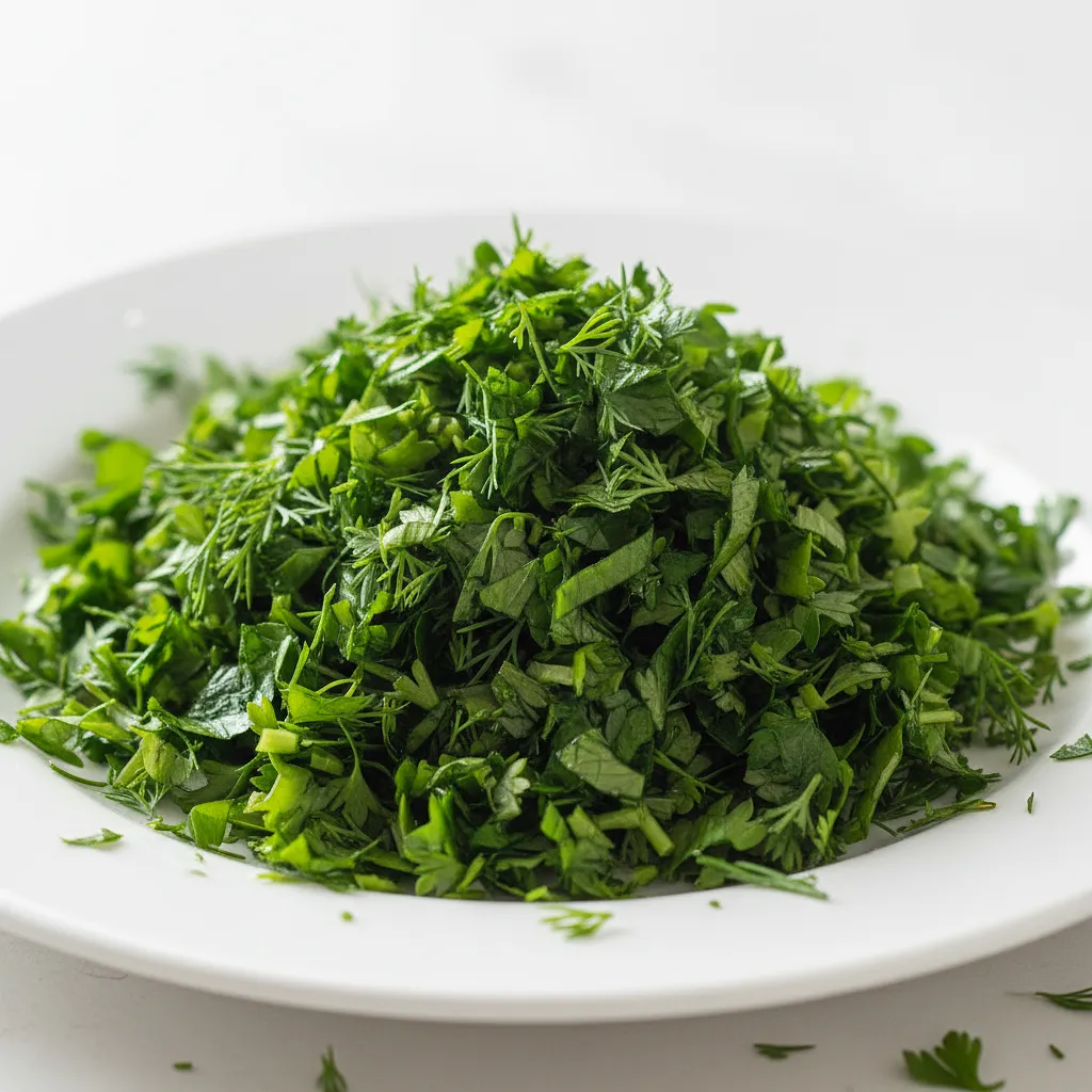 Fresh dill or parsley leaves
