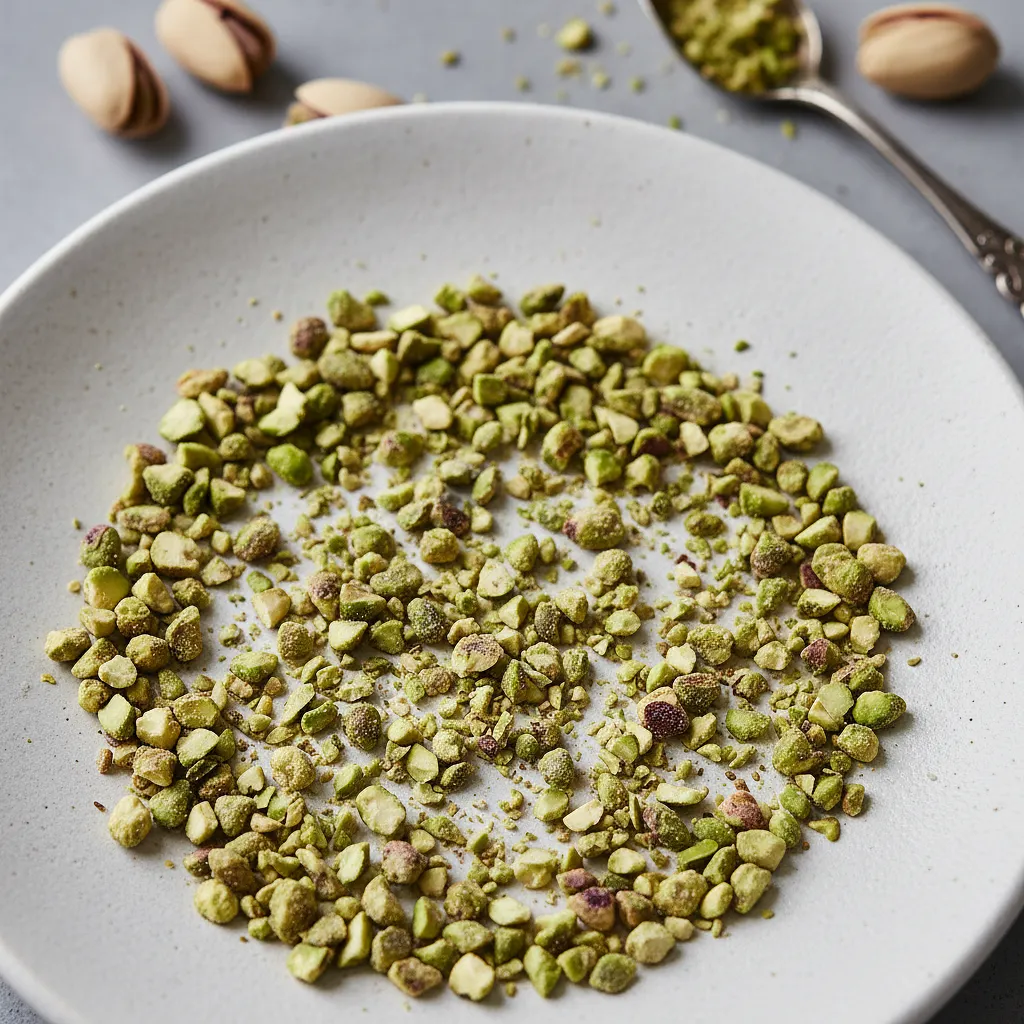 Chopped pistachios for decoration