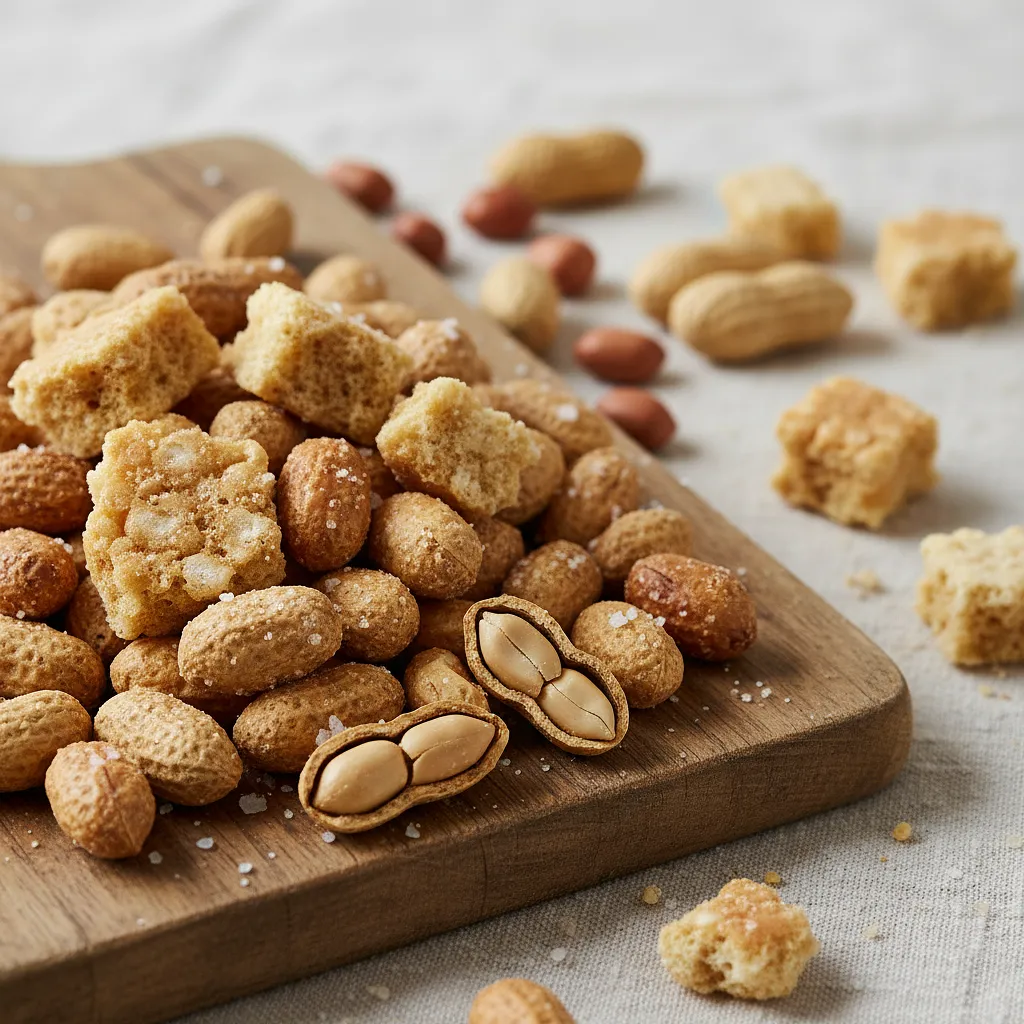 Roasted, salted peanuts