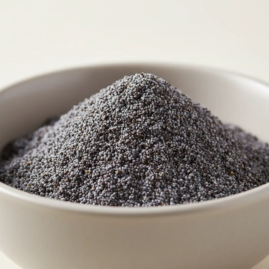 Dry, ground poppy seeds