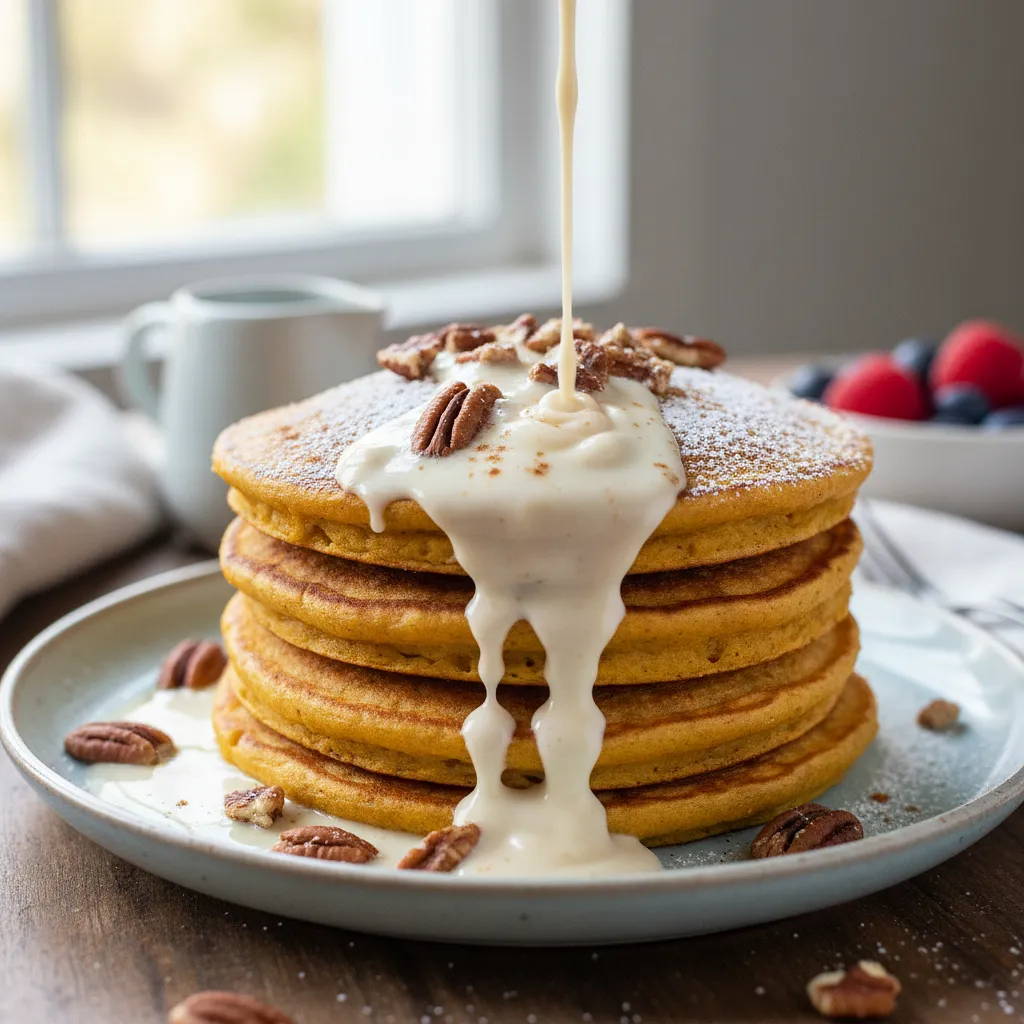 Puszyste Placki z Dyni z Sosem Jogurtowo-Klonowym i Prażonymi Pekanami - zdjęcie 1