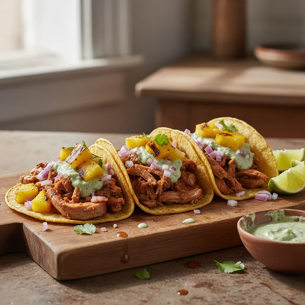 Tacos al Pastor z Grillowanym Ananasem i Salsą Verde - zdjęcie 1