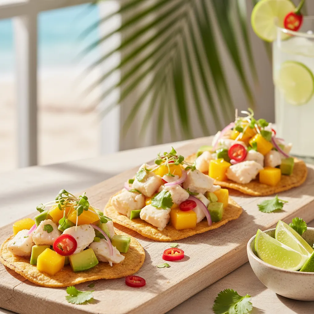 Tropikalne Ceviche z Dorsza z Mango i Awokado na Chrupiących Tostadach - zdjęcie 1