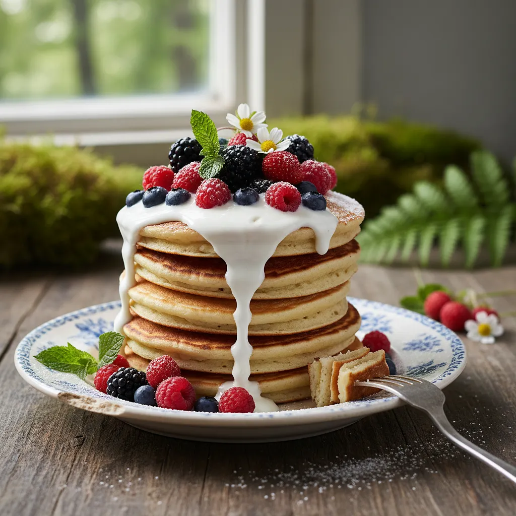 Leśne Placuszki Jagodowe z Sosem Jogurtowym - zdjęcie 1