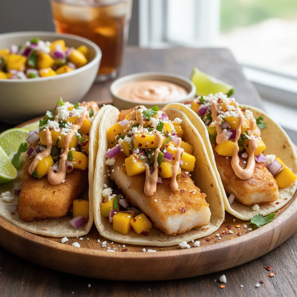 Tacos de Pescado z Salsą Mango-Chipotle i Kremowym Sosem - zdjęcie 1