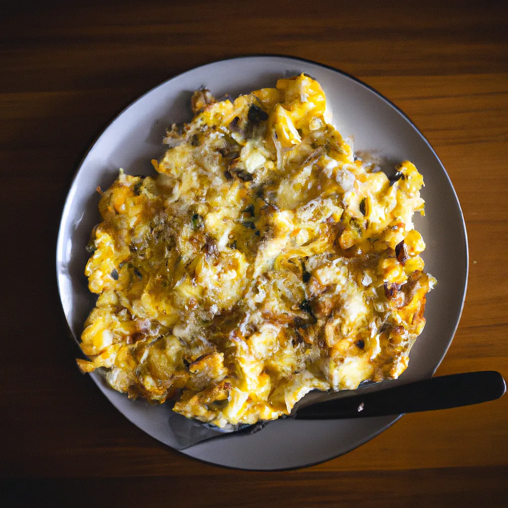 Scrambled eggs with cheese - photo 1