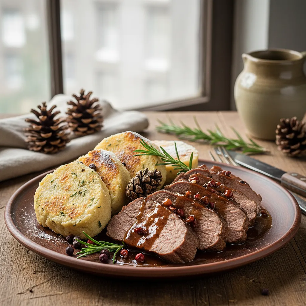 Wild Boar in Pine Cone Sauce with Karlovy Vary Dumpling - photo 1