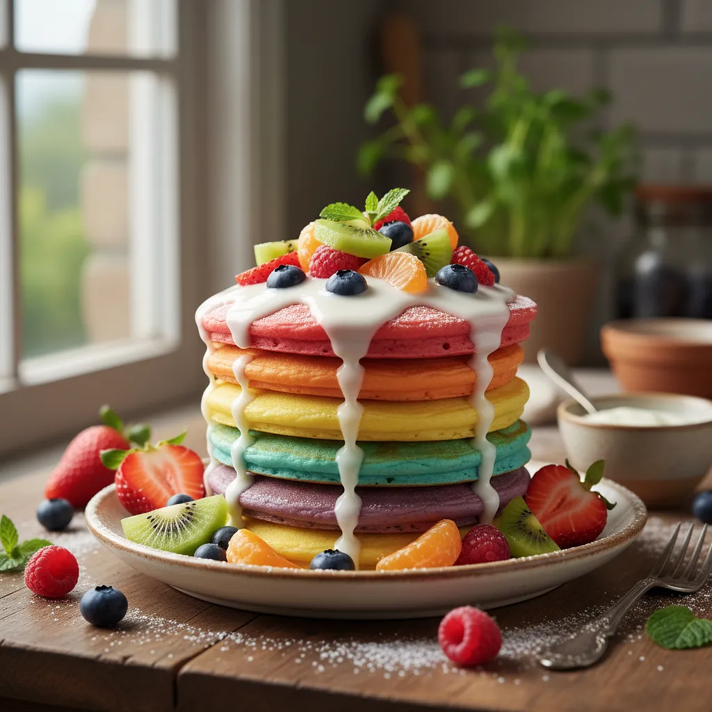 Tęczowe Placuszki Jogurtowe z Owocami - zdjęcie 1