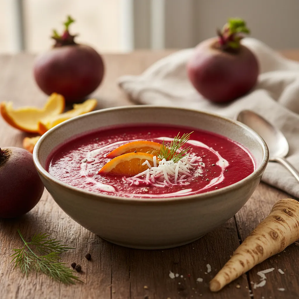 Aksamitny krem z pieczonego buraka z nutą pomarańczy i chrzanu - photo 1
