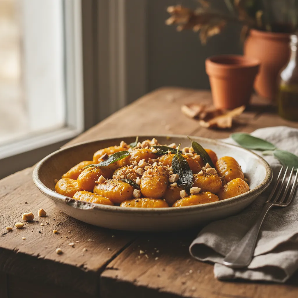 Kremowe Gnocchi z Dynią, Szałwią i Prażonymi Orzechami Laskowymi - zdjęcie 1