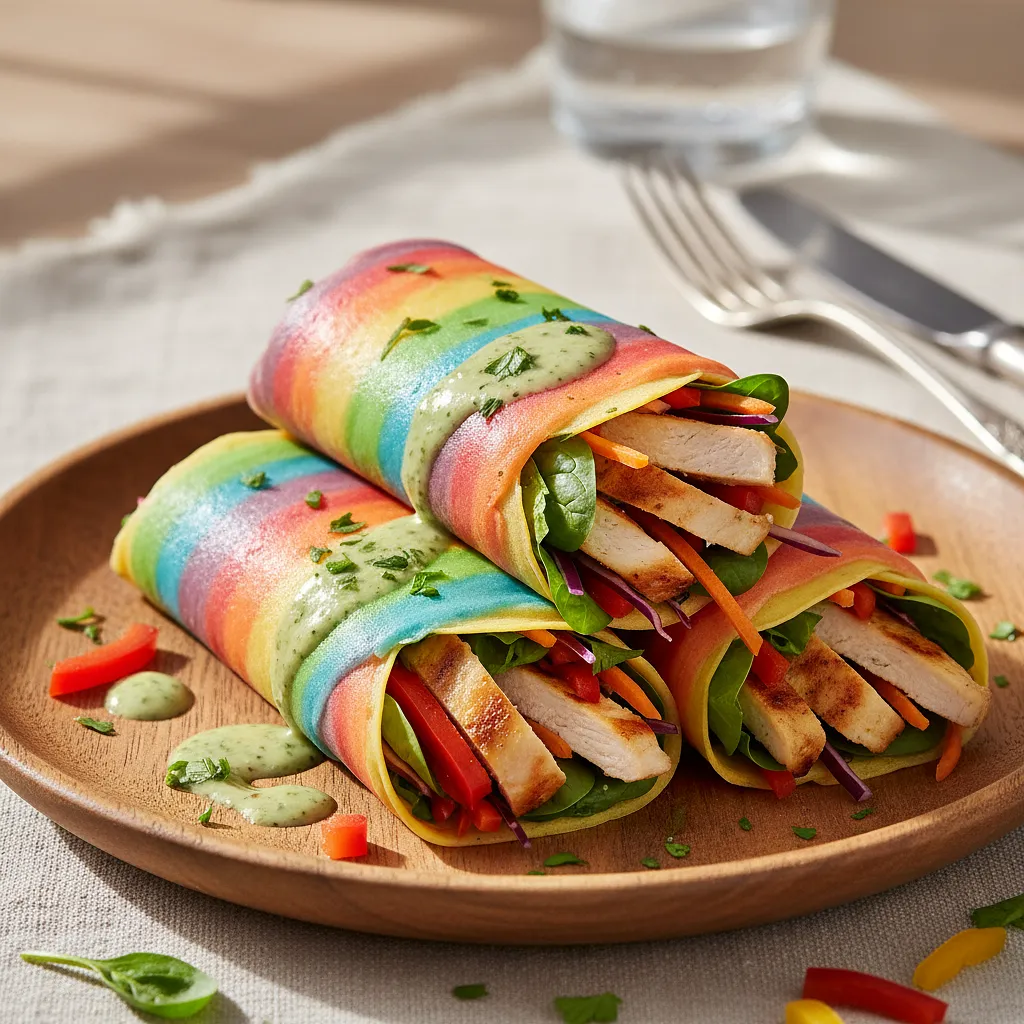 Rainbow Pancakes with Chicken and Vegetables - photo 1