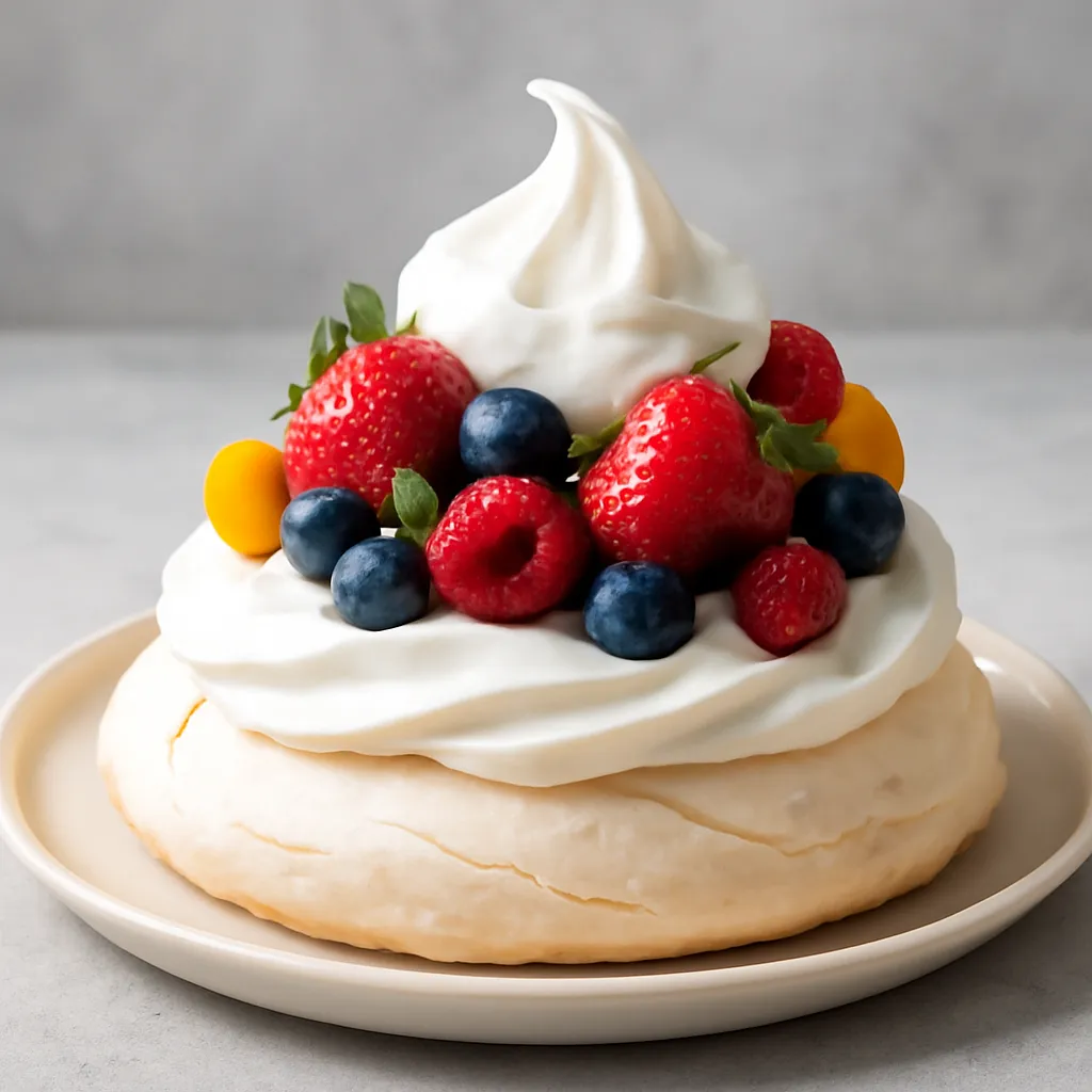Pavlova with seasonal fruits - photo 1