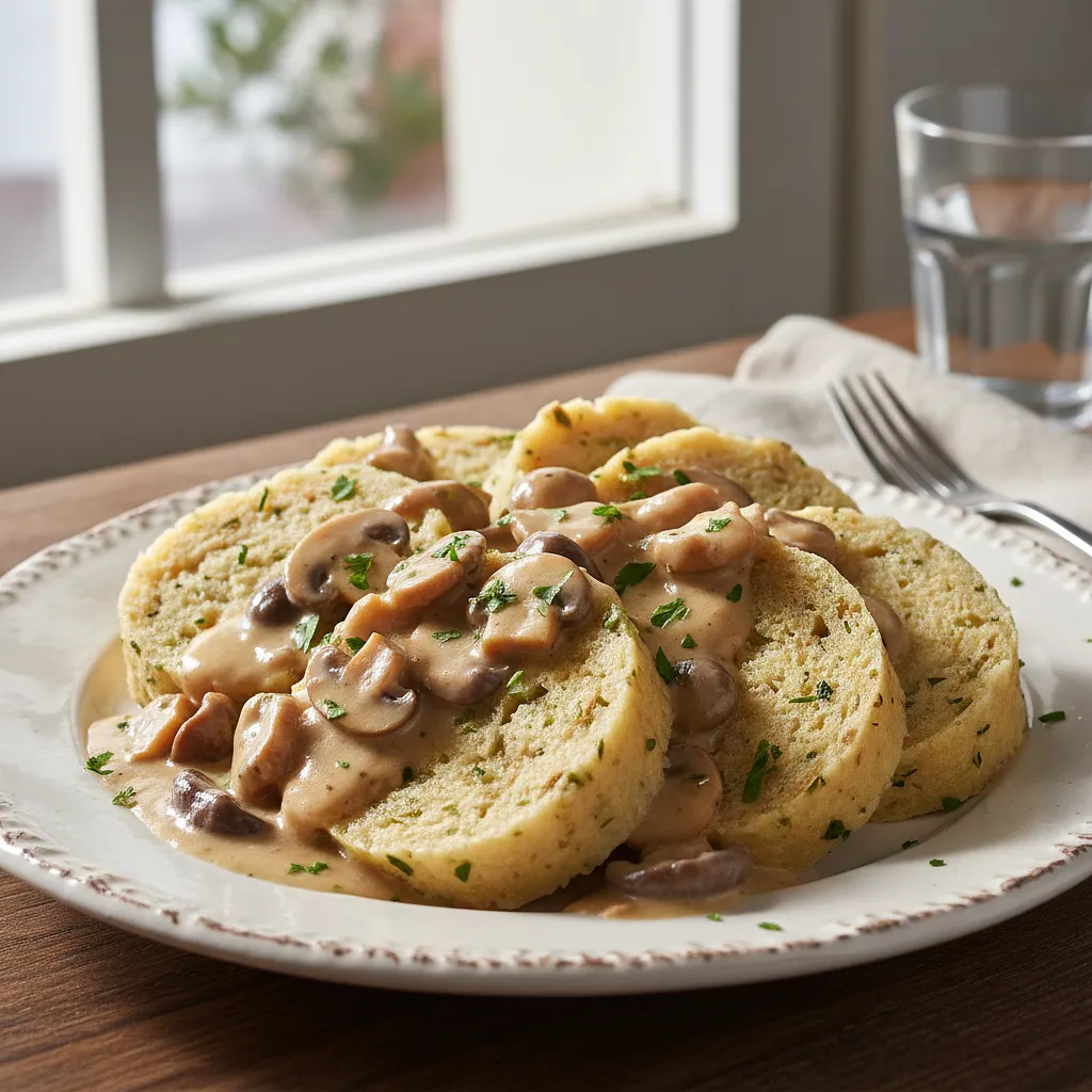 Creamy mushroom sauce with Karlovy Vary dumplings - photo 1