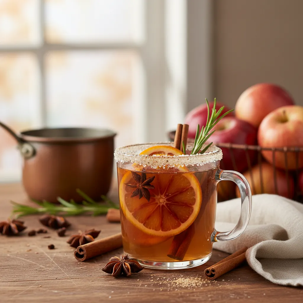 Spiced Apple Mulled Wine with Orange and Rosemary - photo 1