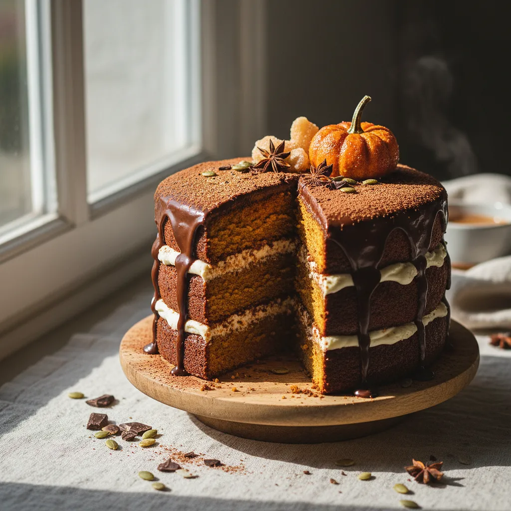 Velvety Pumpkin-Chocolate Cake with a Hint of Spice - photo 1