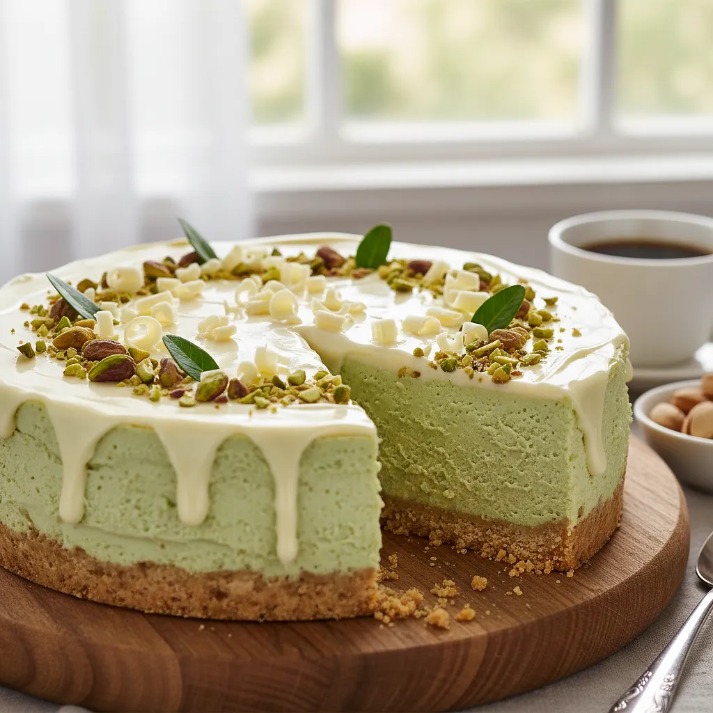 Creamy Pistachio Cheesecake No-Bake with White Chocolate - photo 1