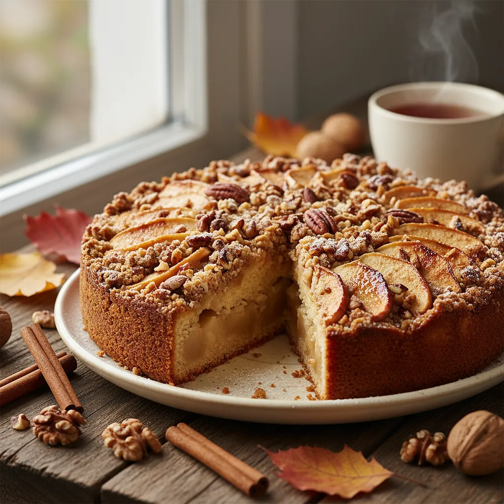 Autumn Crumble Cake with Caramelized Apples and Nut Crumble - photo 1