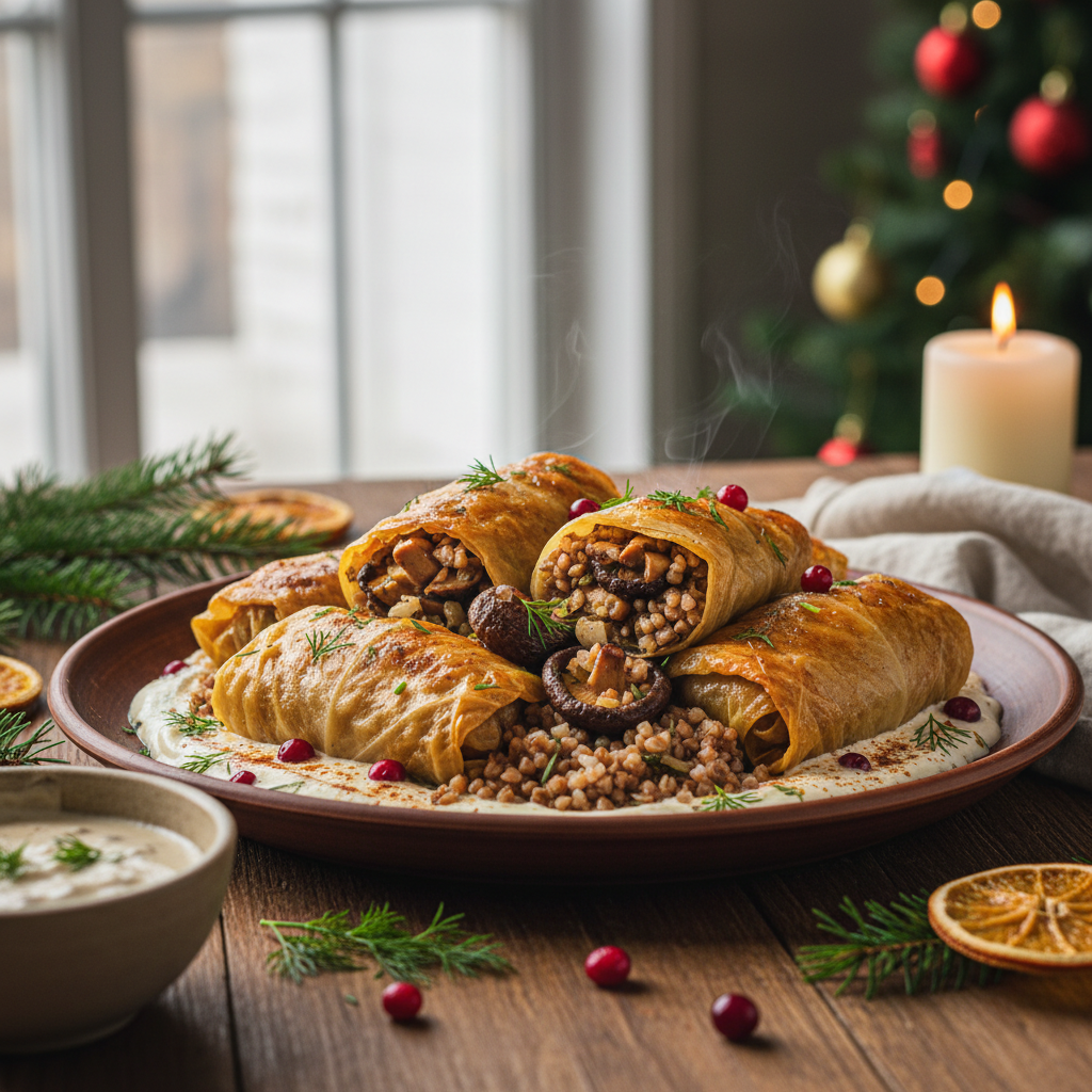 Christmas Cabbage Rolls with Buckwheat and Forest Mushrooms - photo 1
