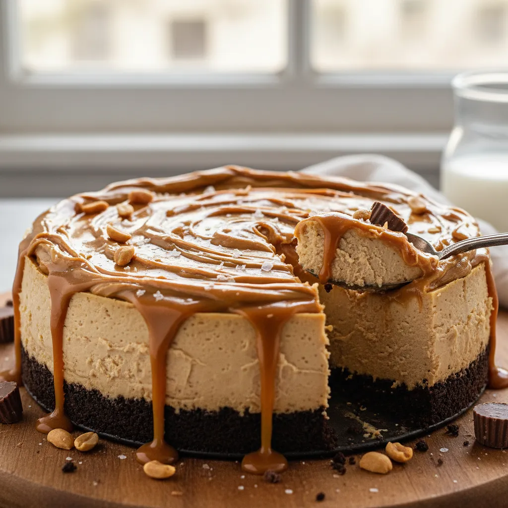 Velvety No-Bake Cheesecake with Peanut Butter and Salted Caramel - photo 1