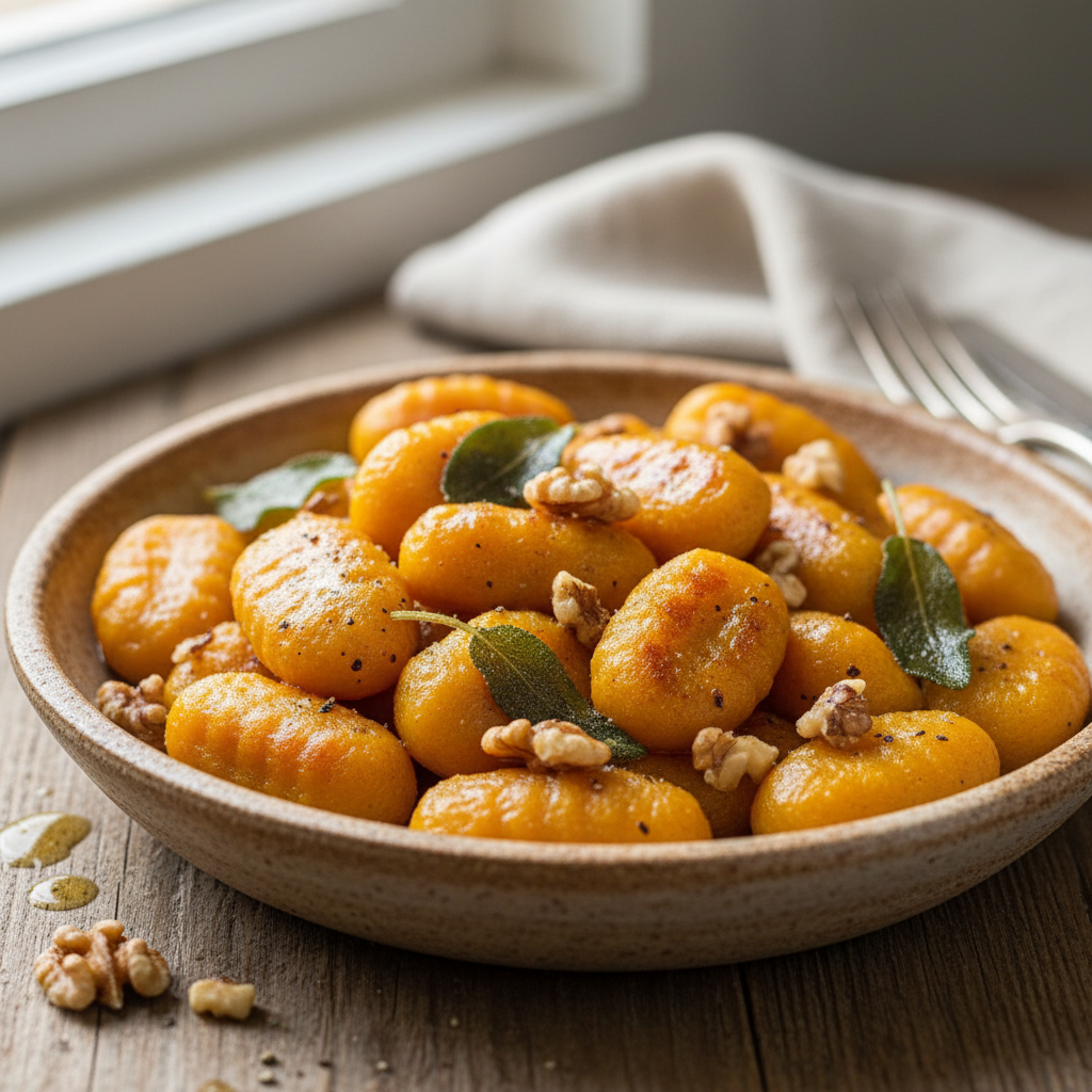 Velvety Pumpkin Gnocchi in Sage-Butter Sauce with Walnuts - photo 1