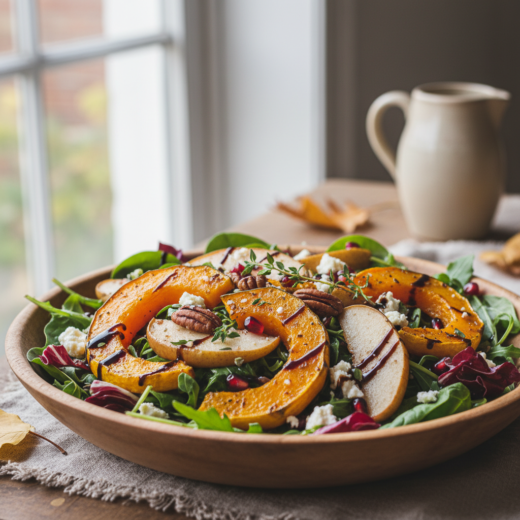 Jesienna Sałatka z Pieczoną Dynią, Gruszką i Serem Feta - photo 1