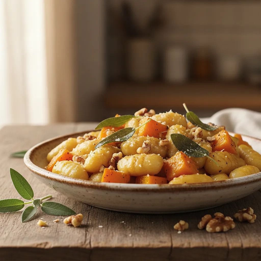Kremowe gnocchi z pieczoną dynią, szałwią i orzechami włoskimi - zdjęcie 1