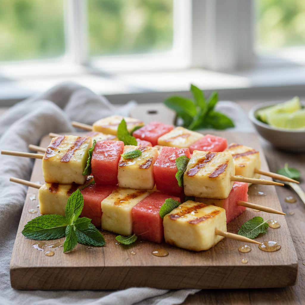 Grillowane Szaszłyki z Halloumi i Arbuza z Miętą - zdjęcie 1