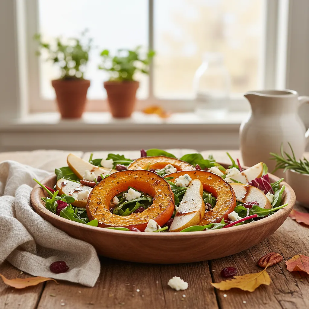 Jesienna Sałatka z Pieczoną Dynią, Gruszką i Serem Gorgonzola - photo 1