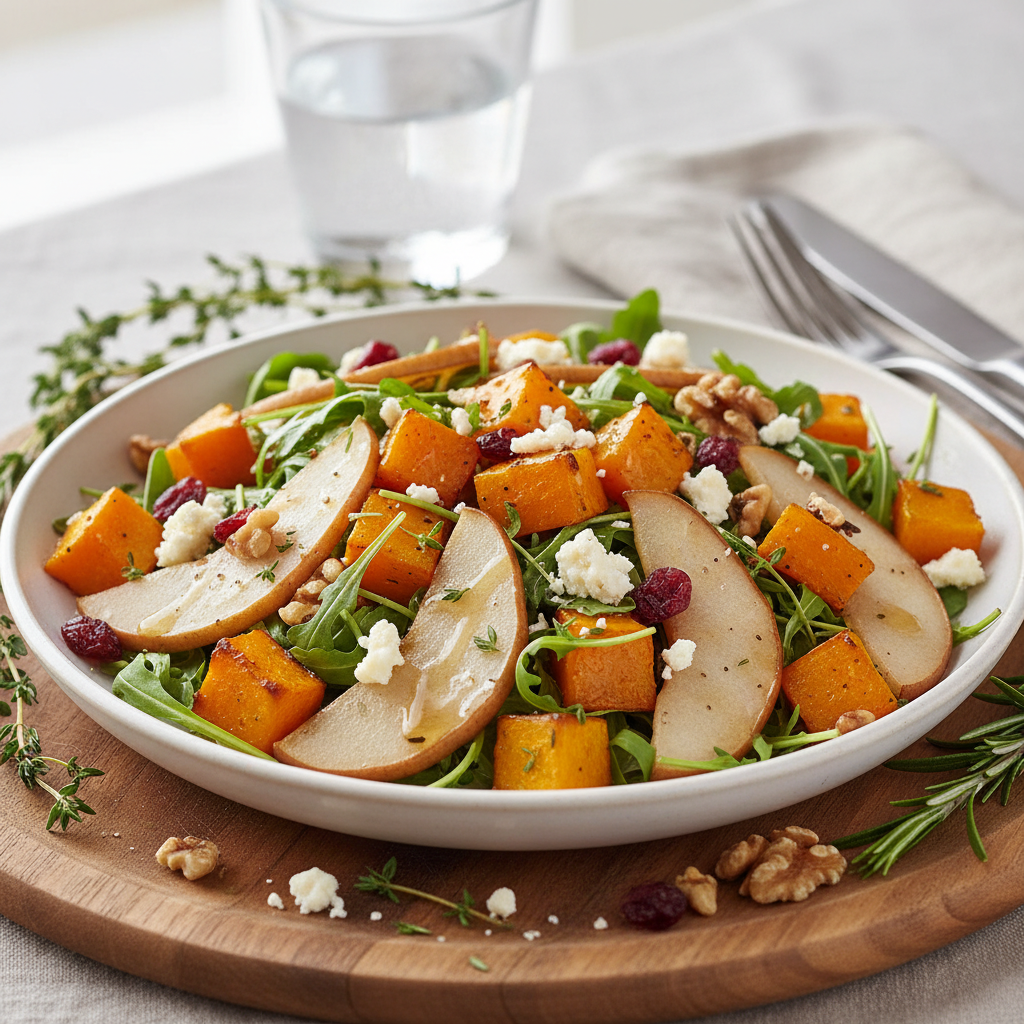 Sałatka z pieczoną dynią, gruszką i serem gorgonzola - photo 1