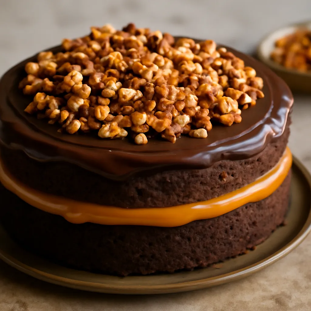 Babka czekoladowo-karmelowa ze słonym praline orzechowym - zdjęcie 1