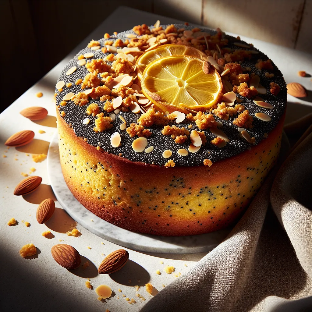 Poppy seed and lemon babka with almond crumble - photo 1