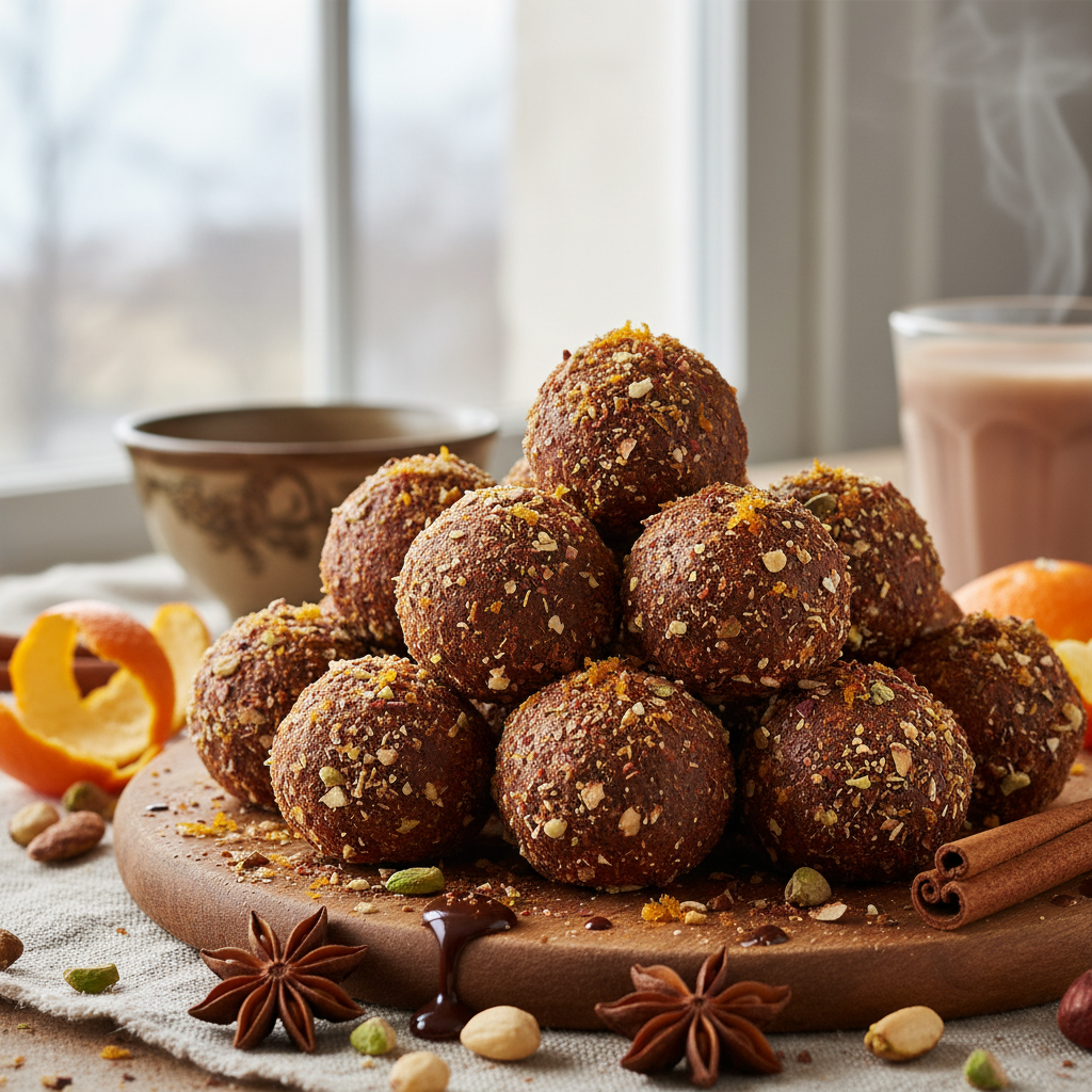 Spiced Chocolate Truffles with Nuts and Orange - photo 1
