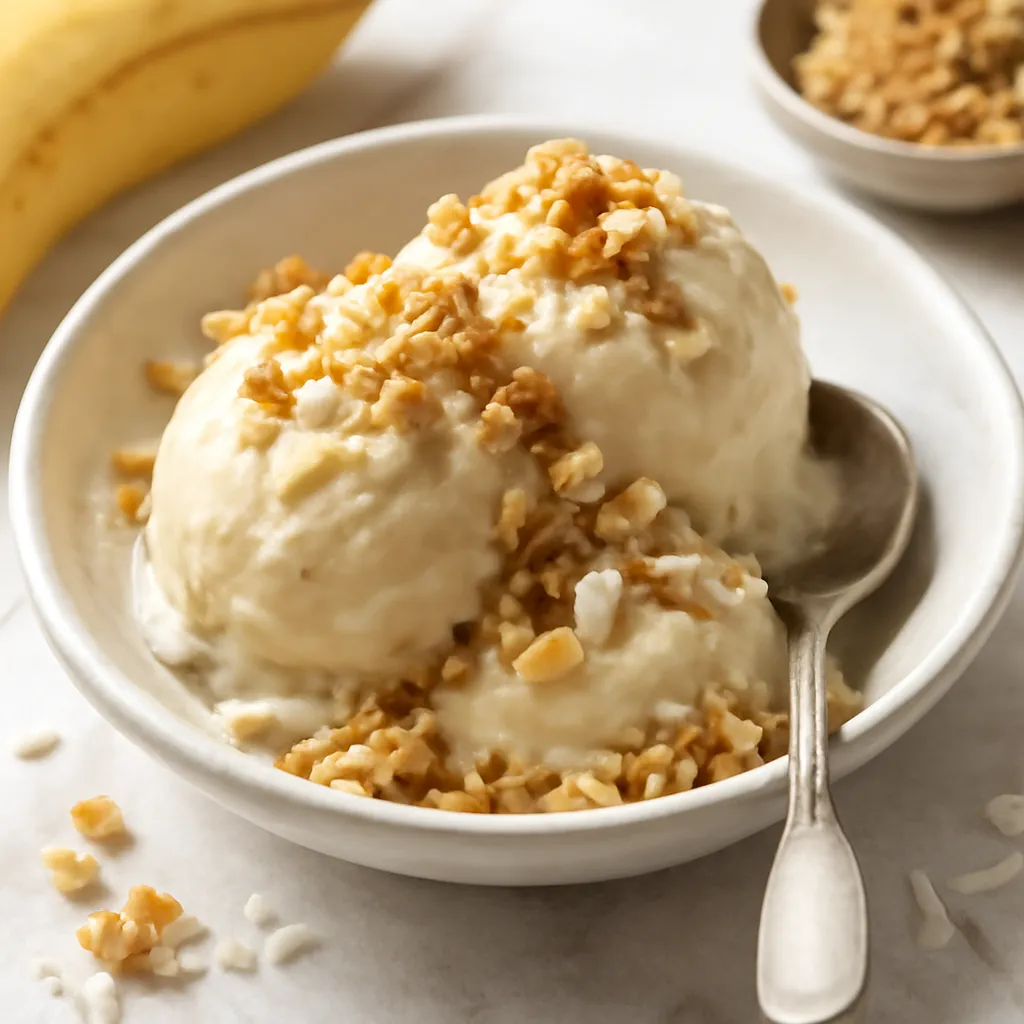 Creamy Banana-Coconut Sorbet with Almond Crumble (Sweet Blog) - photo 1
