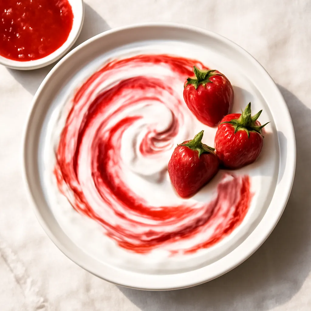 Jogurtowy Słodki Talerz z Truskawkową Mgławicą - zdjęcie 1